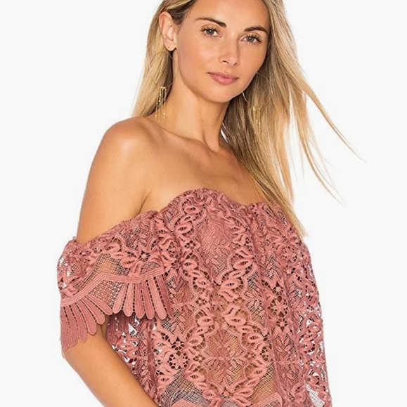 Lovers + Friends Mauve Embroidery Blouse - Picture 6 of 8